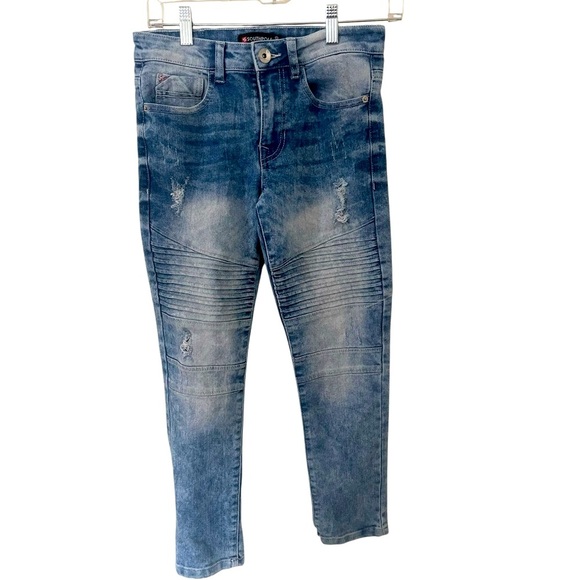 Boys Southpole Y2K Skinny Jeans Acid Wash‎ Size 10 Skater Ripped EUC Streetwear - Picture 1 of 5